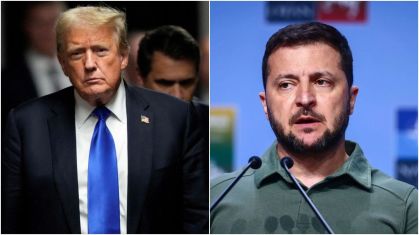 Donald Trump, ex-presidente dos Estados Unidos, e Volodymyr Zelensky, presidente da Ucrânia