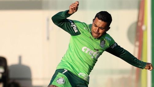 Dudu em treino recente do Palmeiras