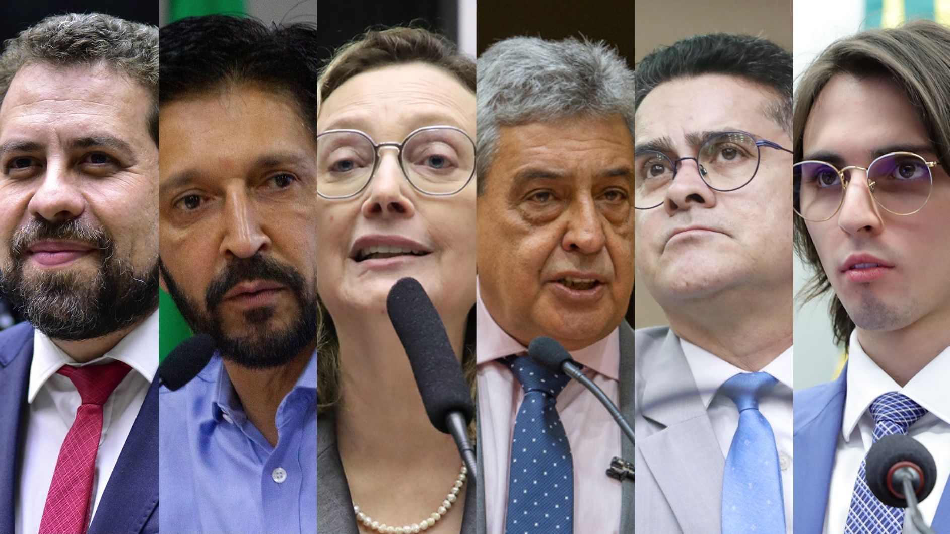 Guilherme Boulos, Ricardo Nunes, Maria do Rosário, Sebastião Melo, David Almeida, Amom Mandel
