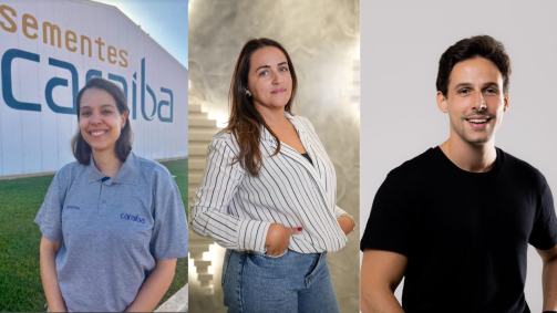 Os empreendedores Mariana Buffon, Aline Locks e Lucas Tuffi