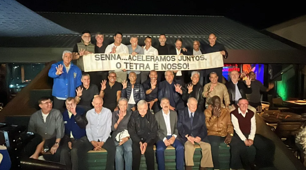 Ex-jogadores da Seleção Brasileira na festa do tetra