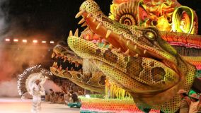 Alegoria do Garantido na terceira noite do Festival de Parintins