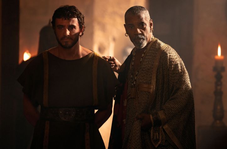 Para Paul Mescal, a interpretação de Denzel Washington em "Gladiador 2" é "lúdica e dinâmica" • Divulgação/Paramount Pictures