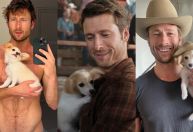 Glen Powell encanta ao mostrar novas fotos ao lado de seu cachorrinho Brisket