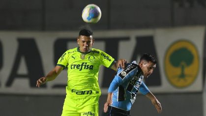 Lance de Grêmio x Palmeiras pela 14ª rodada do Brasileiro