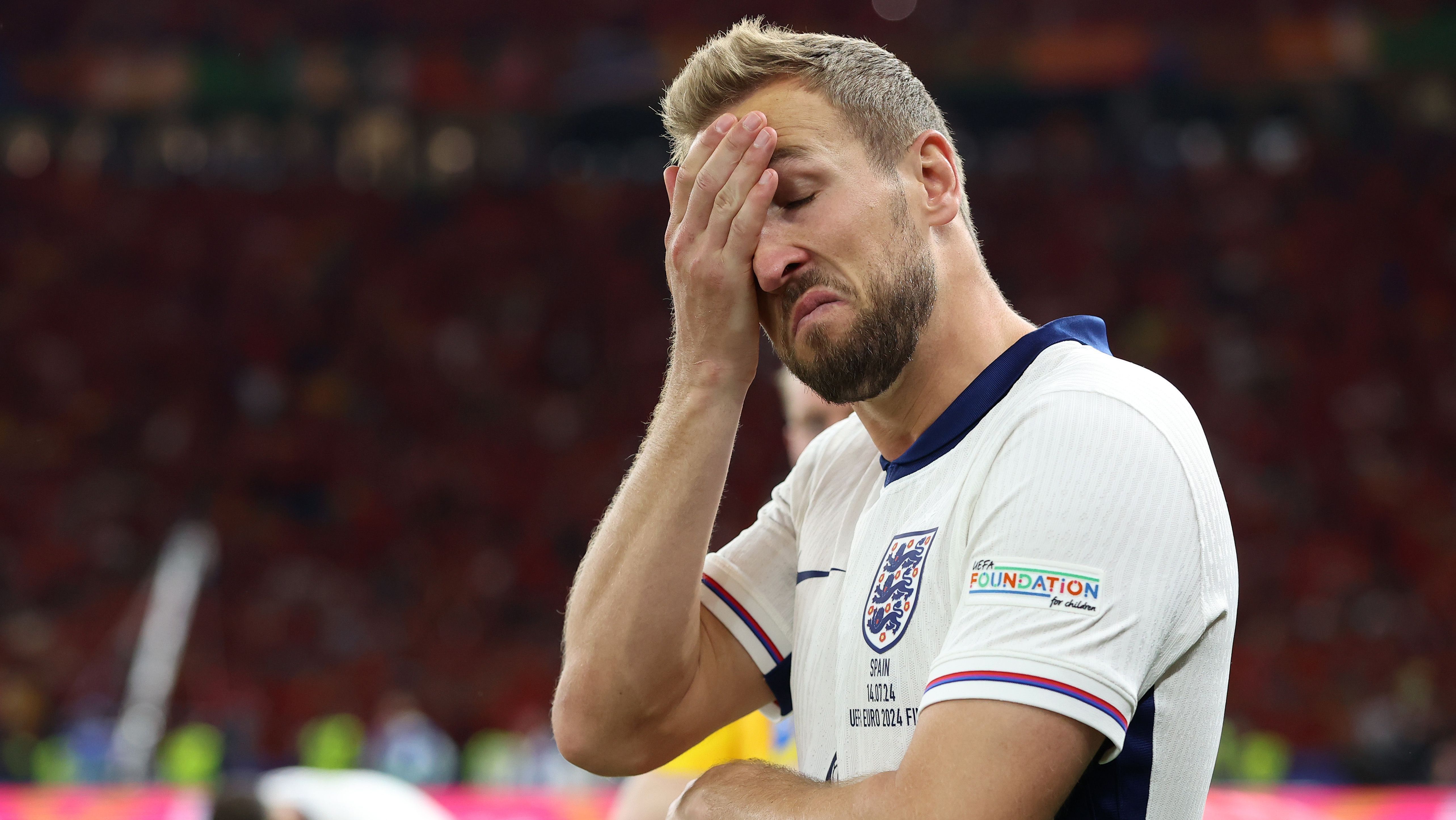 Harry Kane após derrota da Inglaterra por 2 a 1 contra a Espnha na final da Eurocopa
