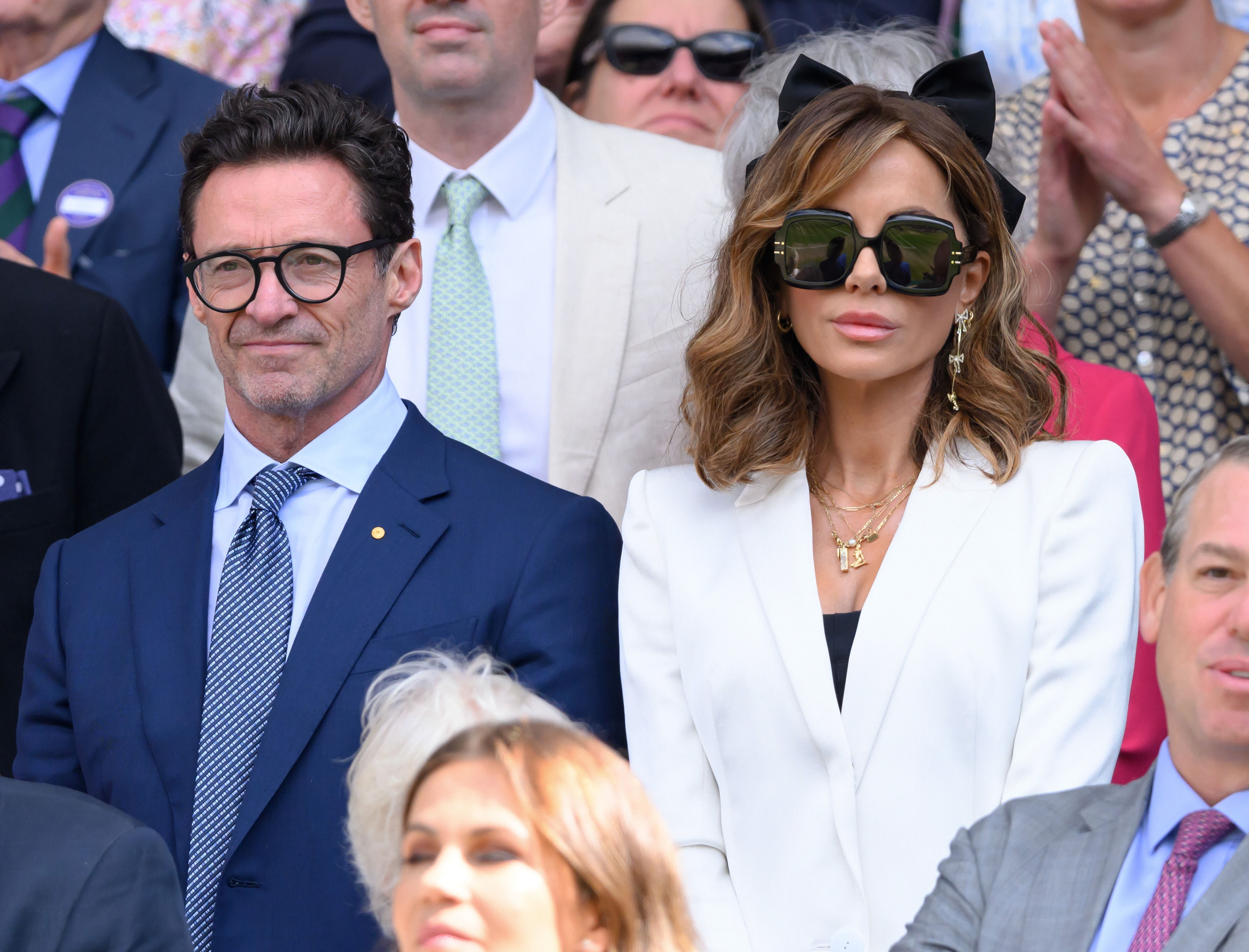 Hugh Jackman e Kate Beckinsale em Wimbledon / Karwai Tang/WireImage/Getty Images
