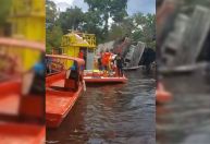 Buscas por desaparecidos após incêndio em embarcação seguem no Amazonas