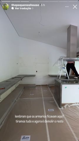 Reforma na cozinha da mansão já começou / Instagram/Isa Scherer