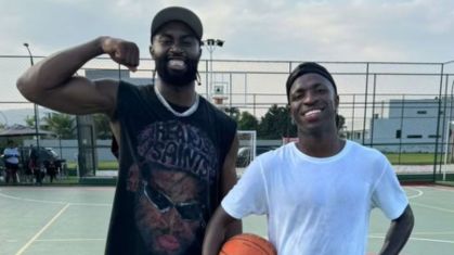 Jaylen Brown e Vinicius Júnior jogaram basquete juntos