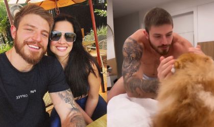Juliette se divertiu ao mostrar o namorado com medo de seu cachorro