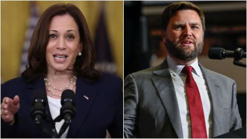Kamala Harris, vice-presidente dos EUA, e JD Vance, candidato a vice-presidente na chapa de Donald Trump