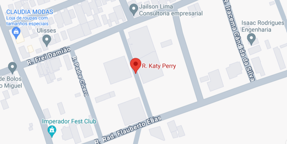 Rua Katy Perry, localizada em Guaranhuns, Pernambuco / Reprodução/ Google Maps