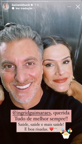 Apresentador desejou feliz aniversário para Ingrid / Instagram/Luciano Huck