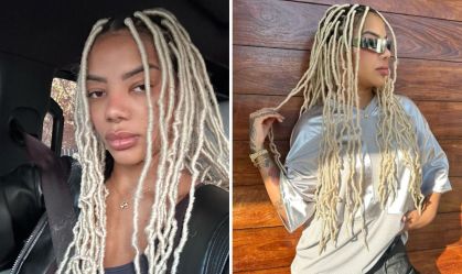 Ludmilla usa dreads longs e platinados
