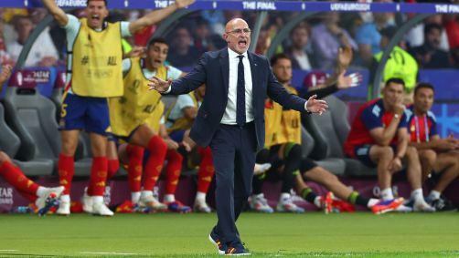 Luis de la Fuente, técnico da Espanha, durante final da Eurocopa contra a Inglaterra