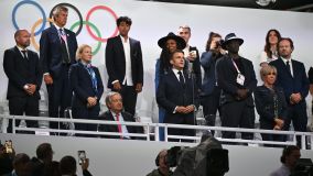 Presidente da França, Emmanuel Macron declara abertos os Jogos Olímpicos de Paris 2024