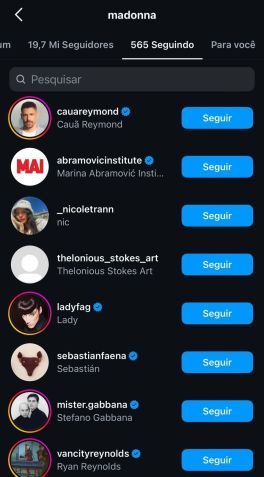 Madonna segue Cauã Reymond no Instagram / Instagram/Madonna