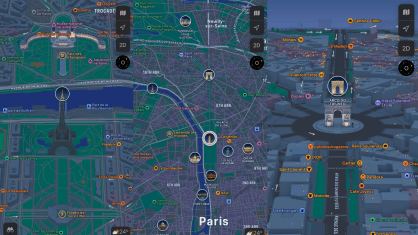 Locais como a Torre Eiffel e o Arco do Triunfo ganharam representações nos mapas, além do Stade de France e o Centro Aquático Olímpico