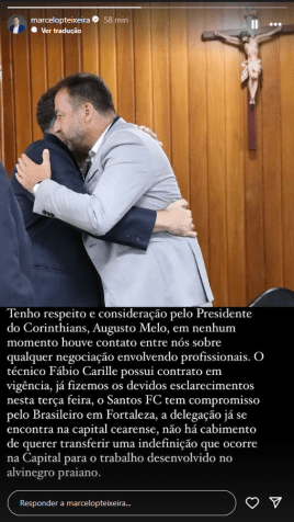 Marcelo Teixeira se manifestou sobre o interesse do Corinthians por Carille / Reprodução