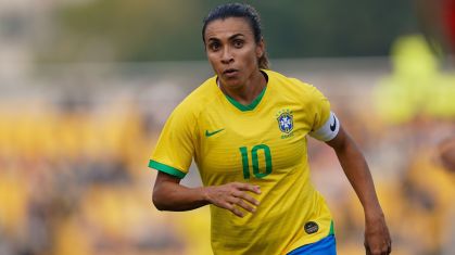 Marta em ação pela Seleção Brasileira