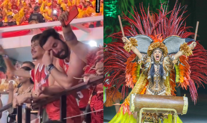 Matteus chora durante apresentação de Isabelle no Festival de Parintins