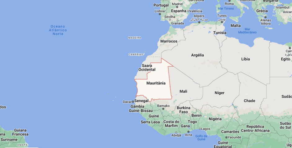 Mauritânia, oficialmente República Islâmica da Mauritânia é um país situado no noroeste da África / Reprodução/Google Maps