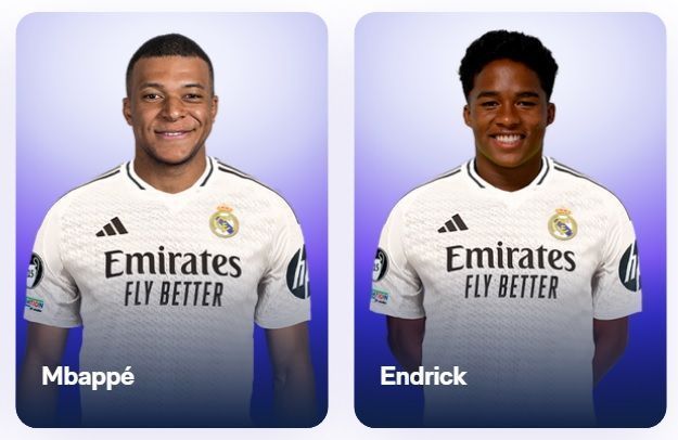 Mbappé e Endrick aparecem lado a lado no Real Madrid / Reprodução/site oficial