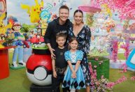 Michel Teló e Thais Fersoza fazem festa dupla para os filhos, Teodoro e Melinda