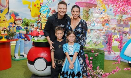Michel Teló, Thais Fersoza e os filhos, Melinda e Teodoro