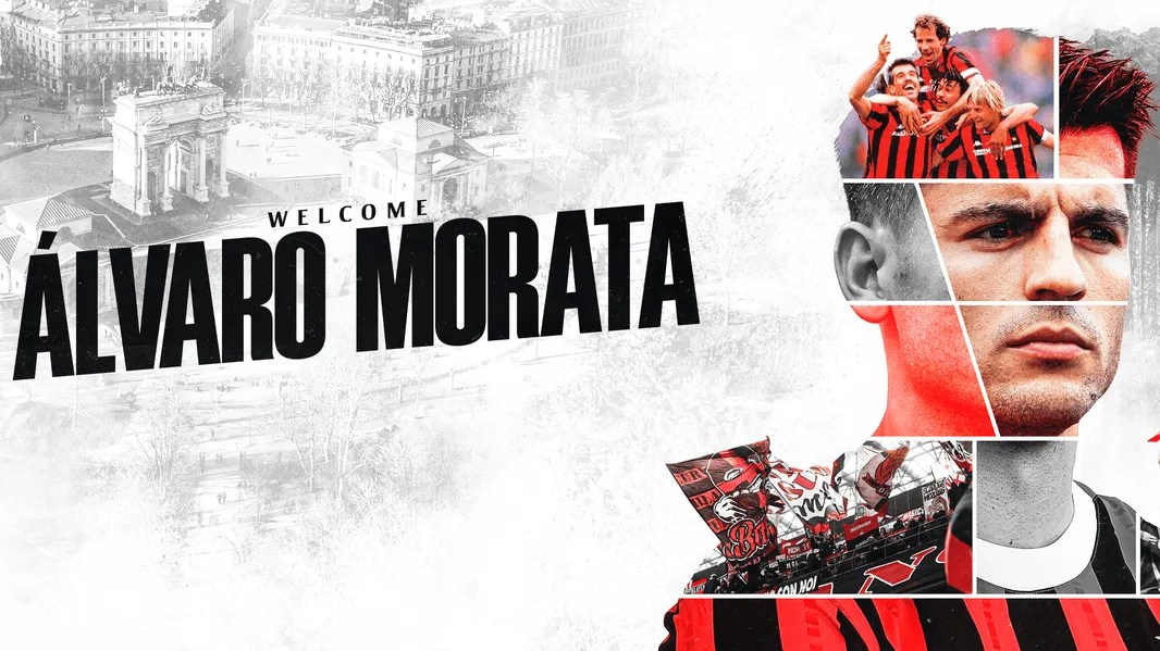 Morata foi anunciado como novo reforço do Milan