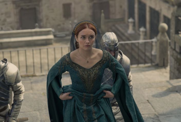 Olivia Cooke como Alicent Hightower em "A Casa do Dragão" / Theo Whiteman/HBO