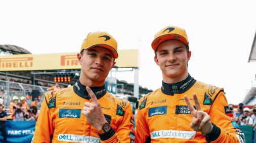 Lando Norris e Oscar Piastri em treino do GP da Hungria