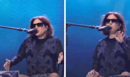 Pitty retorna aos palcos e faz show sentada após cirurgia de emergência