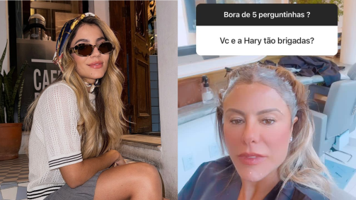“Nós nos damos super bem. Eu acho ela uma menina incrível, super batalhadora”, disse enquanto pintava o cabelo
