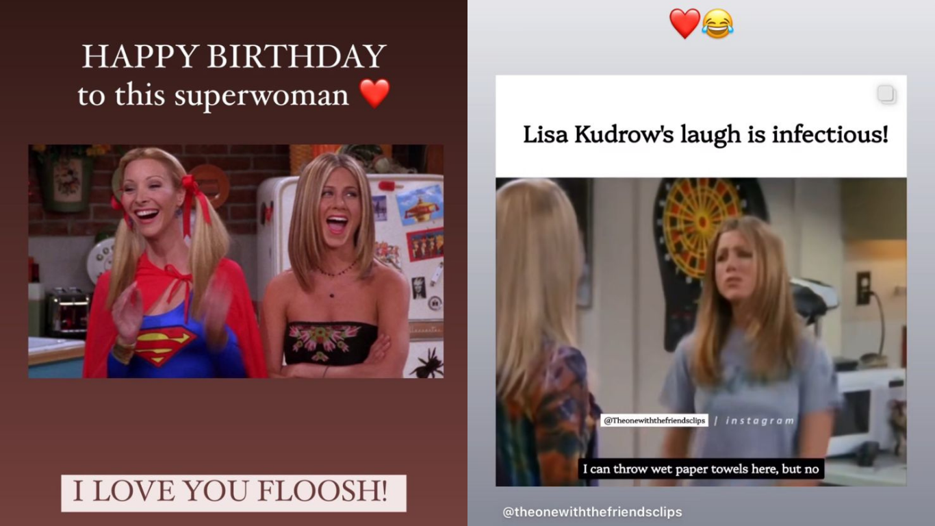 Jennifer Aniston homenageou Lisa Kudrow nesta terça (30) / Instagram/Jennifer Aniston