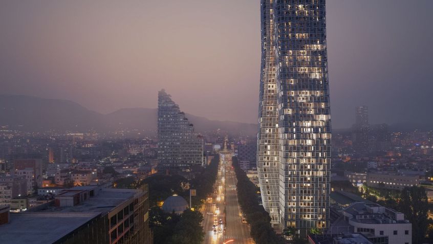 Bond Tower foi projetada pela empresa OODA, que tem mais três projetos em andamento em Tirana, capital da Albânia / OODA