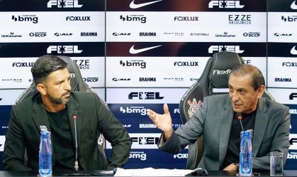 Emiliano Diáz e Ramón Diáz durante coletiva