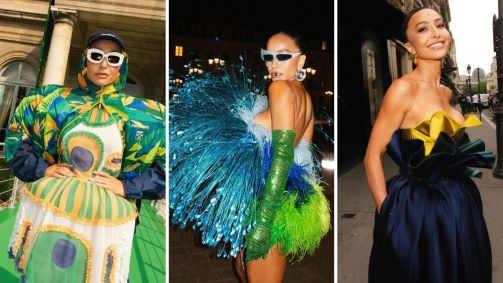 Em Paris, Sabrina Sato aposta em looks nas cores verde, amarelo e azul