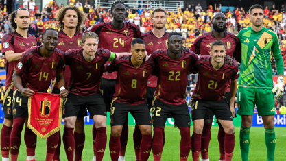 Seleção da Bélgica em jogo da Eurocopa