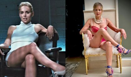 De lingerie, Sharon Stone recria cena de "Instinto Selvagem" após 32 anos