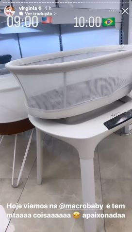 Virginia se impressionou com a tecnologia de um dos berços da loja / Instagram/Virginia Fonseca