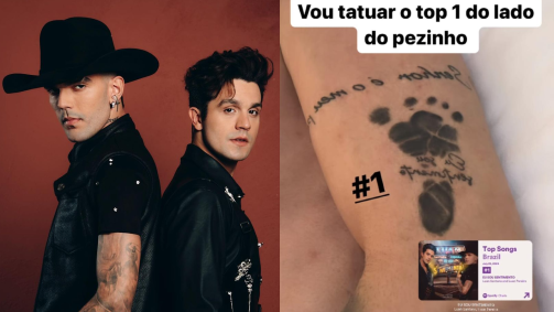 Cantor fez uma homenagem à chegada de sua música com Luan Santana na mais ouvida da plataforma Spotify da última segunda-feira (22)