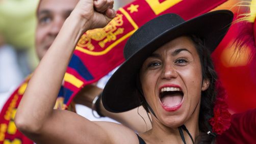 Torcedora da Espanha durante a final da Eurocopa contra a Inglaterra
