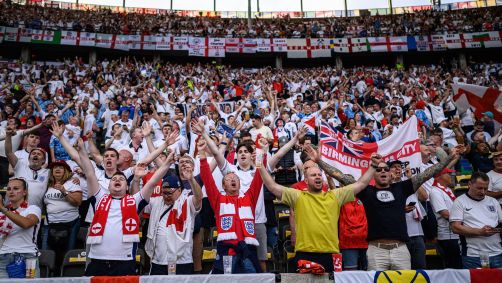 Torcida da Inglaterra durante a final da Eurocopa contra a Espanha