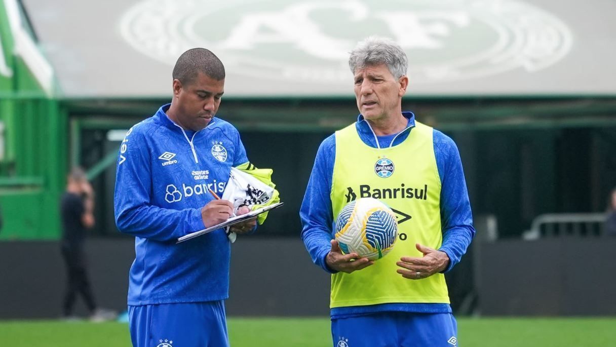 Renato Gaúcho em treino do Grêmio