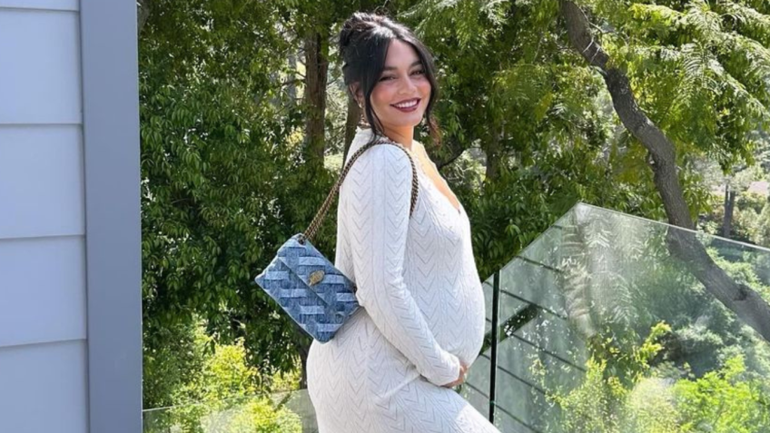 Cantora e atriz, Vanessa Hudgens anunciou a gravidez no tapete vermelho do Oscar 2024 • Instagram/Vanessa Hudgens
