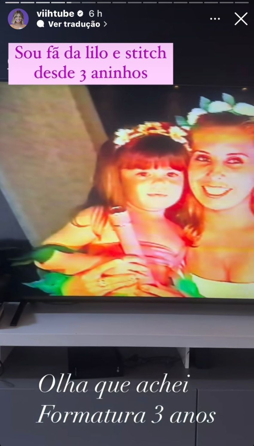 Viih Tube aos 3 anos fantasiada da personagem Lilo / Instagram/Viih Tube