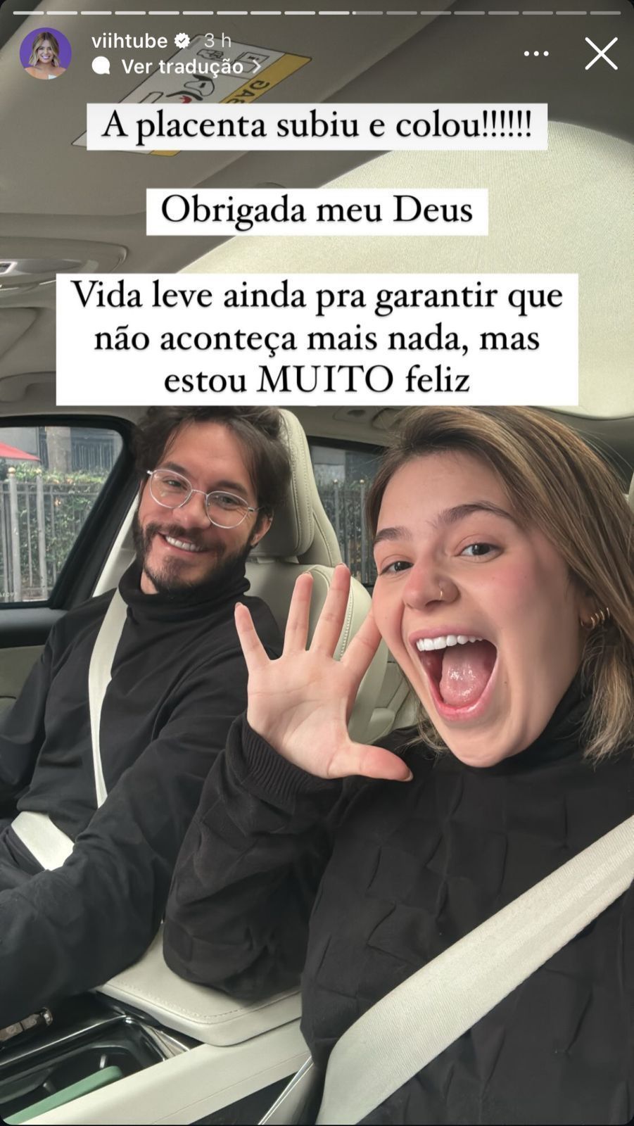 Viih Tube compartilhou que a sua placenta colou nesta segunda (1º) / Instagram/Viih Tube