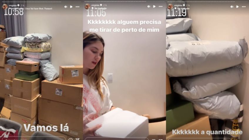 Em sequência de stories, Virginia mostra a quantidade de compras que fez para a casa nova / Instagram/Virginia